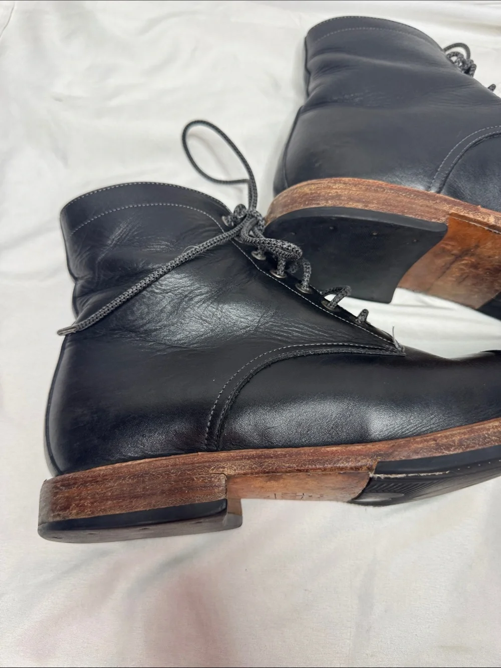 Ariat ATS Men’s Leather Black Lace Up Work Boots. Made In Mexico. Size 11.